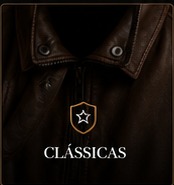 Jaqueta de couro clássica em detalhe