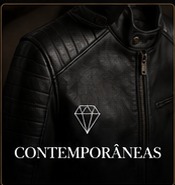 Jaqueta de couro contemporânea com acabamento moderno