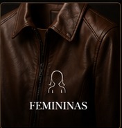 Jaqueta de couro feminina com corte elegante